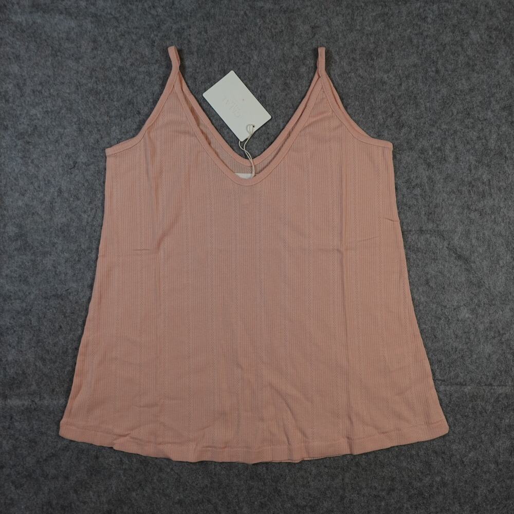 The Great Top Women 0 Extra Small NWT Pajama Pointelle Sleep Cami Tank Rose Pink - Picture 2 of 10